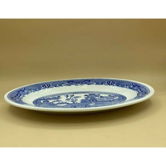 Buffalo China Blue Willow Large Oval Platter 12 1/2" Restaurant Ware - Picture 5 of 9